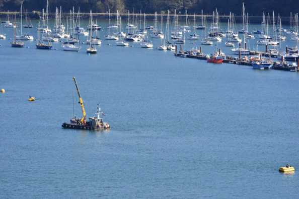 02 April 2020 - 10-18-28 
Dart Harbour's Hercules crane and crew move one of the mainstream buoys. Seems likely that its going to be some time before we get a big ship back in the harbour.
--------------------
Dart Harbour moving mooring buoys